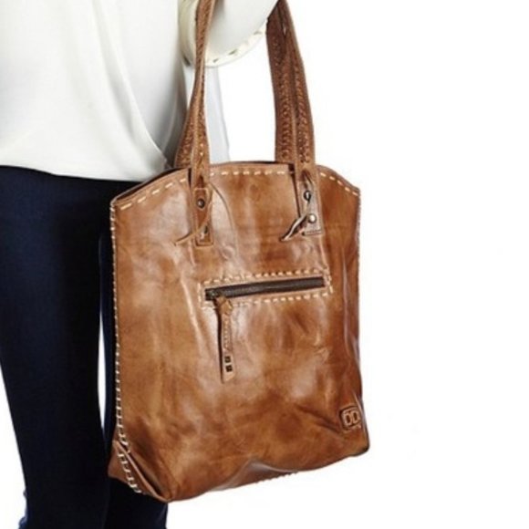 Bed Stu Handbags - Bed Stu Barra Brown Rustic Whip Stitch Tote